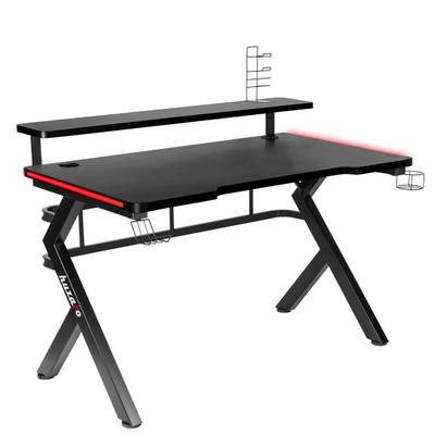 Tavolinë lojrash Huzaro Hero 5.0, 120x60 cm, 25 mm, RGB LED, e zezë
