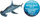 Figurë zbukuruese Norimpex Hammerhead Shark, 56 cm, e lyer me dorë