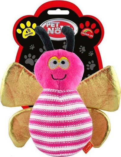 Плишана играчка за кучиња Aqua Nova DOG LIFE STYLE Pink Bee, со свирче, розова