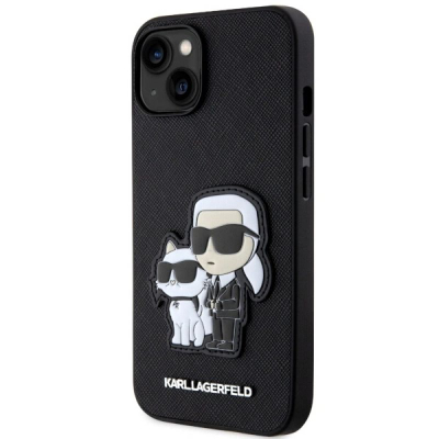 Kllëf telefoni Karl Lagerfeld NFT Saffiano për iPhone 14, lëkurë PU, i zi