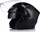 Helmetë e hapur motoçiklete, vizor, e zezë me shkëlqim
