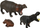 Set lodrash LEAN Safari Animal Figures, figurina hipopotamë dhe gorilla, plastikë, shumëngjyrësh