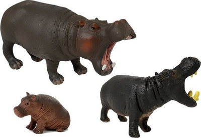 Set lodrash LEAN Safari Animal Figures, figurina hipopotamë dhe gorilla, plastikë, shumëngjyrësh