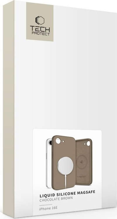 Këllëf telefoni Tech-Protect Liquid Silicone për iPhone 16e, që shkon me MagSafe, i zi