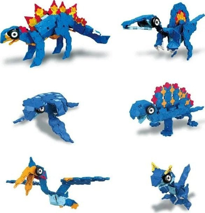 Blloqe edukative LaQ World of Dinosaurs Stegosaurus, sete ndërtimi, shumëngjyrëshe