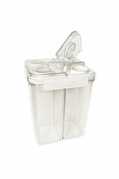 Kavanoz i mbyllur 2400ml, transparente me të bardhë. UNIMIKS