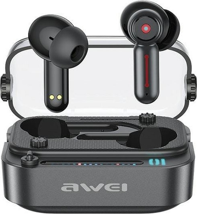 Kufje wireless Awei T58 ANC TWS, Bluetooth 5.3, me stacion karikimi, të zeza