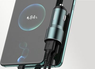 Karikues makine Foneng C19, 36W, 2x USB QC3.0, argjendtë