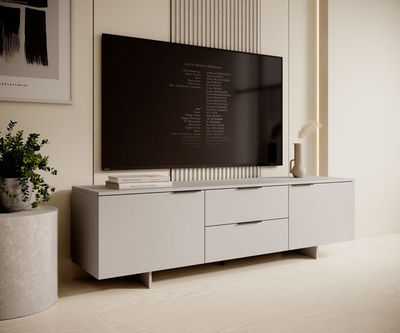 Kredencë TV Alma 2D2S, 180x41.5x55 cm, MDF mat, gri cashmere