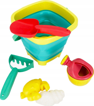 Set lodër rëre Mega Creative 490968, kovë me gjëra shoqëruese, plastikë dhe silikon, shumëngjyrësh