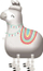 Balonë folie Riethmller Walking Balloon Llama, 59x93cm, për helium, gri