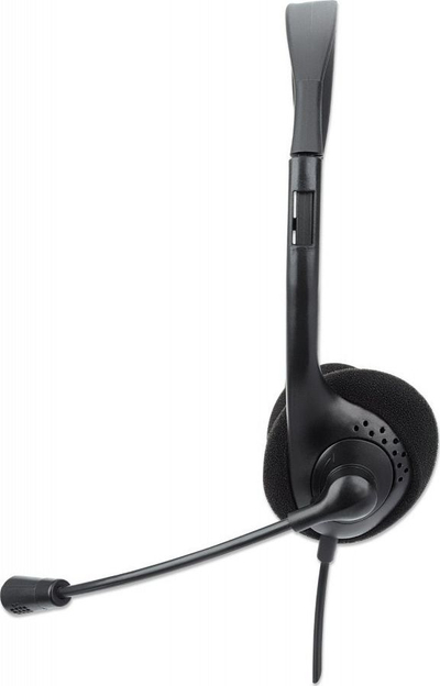 Слушалки Manhattan Stereo USB, бум микрофон, USB A поврзување, црни