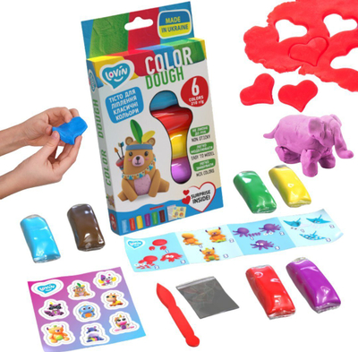 Set argjile modeluese Clovin Foam, 6 ngjyra, shumëngjyrëshe
