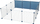 Habitat modular Neopark për derrkucë Guinjeje, 1.10 m², panel 35x35 cm, blu-gri