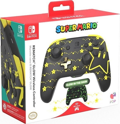 Контролер PDP Rematch Super Stars Glow, Безжичен, црн / жолт