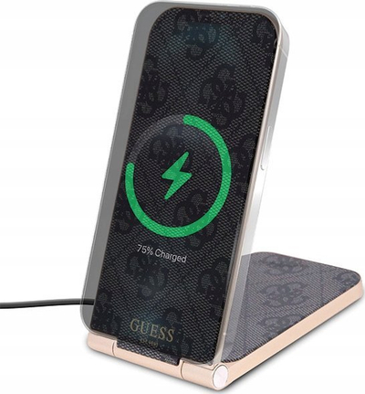 Karikues wireless për tavolinë Guess Magnetic Desk Charger MagSafe, 15W, USB C, argjent