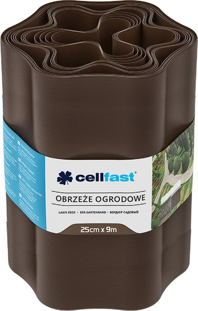 Bordurë kopshti Cellfast Flexible Wavy, 9m, plastikë rezistente, kafe