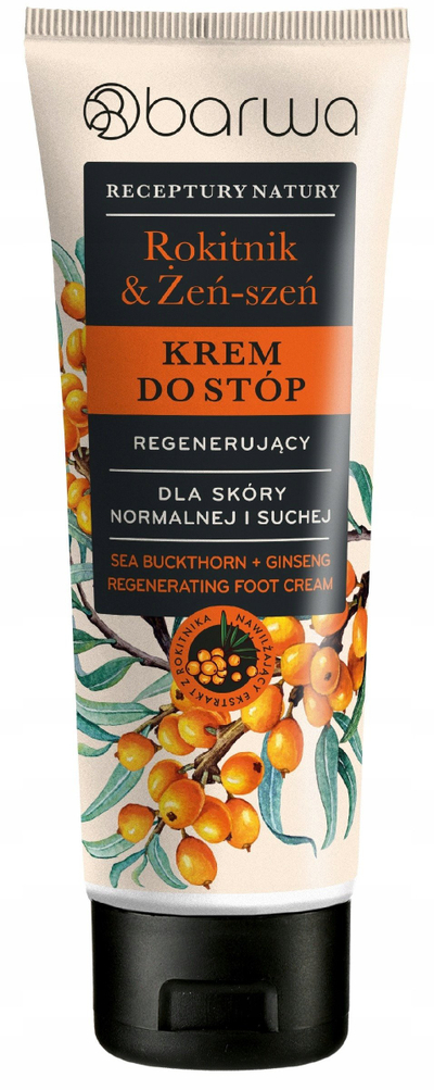 Krem këmbësh BARWA Nature's Recipes Regenerating, me buckthorn deti dhe xhinseng, 100ml