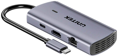 Hub USB C Unitek D1113CGY01, 6 në 1, HDMI 4K, gri space