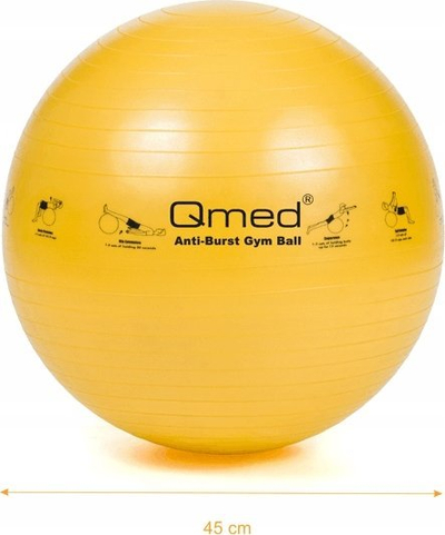 Топка за гимнастика QMED Abs Gymnastics Ball M, 45 cm, за фитнес вежби, сива