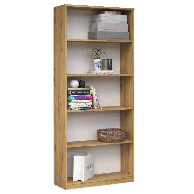 Raft librash Topeshop BOOKCASE R60, 60cm, 5 rafte, artisan oak