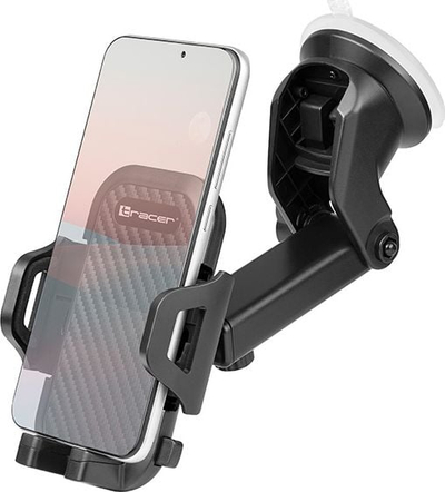 Mbajtëse telefoni për makinë Tracer Clamp U33, deri 7", krah teleskopik, e zezë