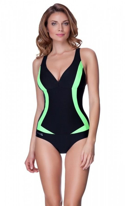 Rroba banje Aqua-Speed GRETA 38/01, njëpjesëshe, e zezë me jeshile
