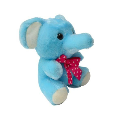 Lodër pelushi elefant Deer, 19cm, me fjongo me pika, rozë ose blu