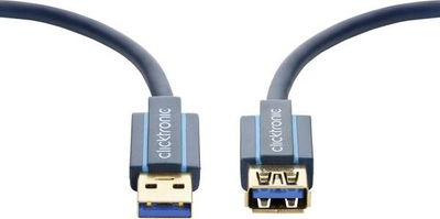 Kabllo zgjatues USB Clicktronic 70120, USB 3.0 Type A, 3m, blu