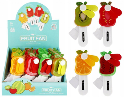 Lodër ventilator MEGA CREATIVE Little Fan Fruit Mix4, 14cm, me dorë, shumëngjyrësh