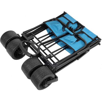 Karrocë plazhi Tourist Beach Cart Deluxe, palosëse 66x48x90cm, mban deri 100 kg, blu