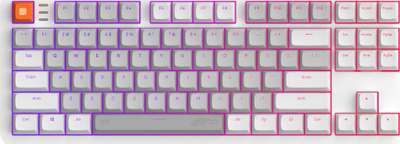 Tastierë mekanike gaming Dark Project ALU87B TKL, G3MS Moonstone, RGB, bardh e gri