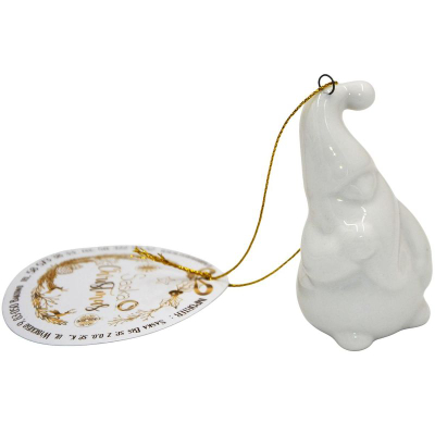 Stoli për pemë Saska Garden Christmas Ceramic Santa, qeramikë, 7.8 cm, i bardhë