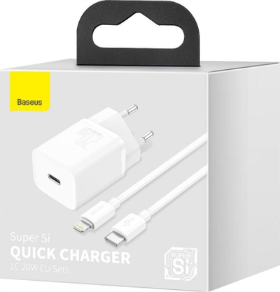 Karikues Baseus Super Si, 1x USB-C 3 A , i bardhë