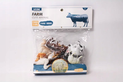 Set figurina ferme Madej Farm Cute Animal, 12 copë, plastike, shumëngjyrëshe