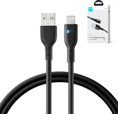 Kabllo karikimi Joyroom S-UL012A13 USB në Lightning, 1.2m, 2.4A, e zezë