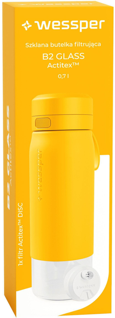 Shishe filtruese WESSPER B2 Glass Actitex, 700 ml, e verdhë