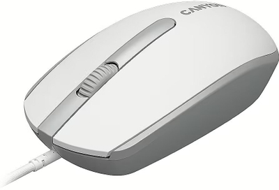 Mouse optik Canyon M-10, 1000 dpi, USB, gri me të bardhë