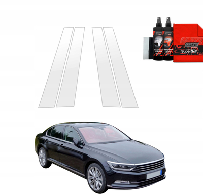 Folie mbrojtëse 4in1 për shtylla A B C, Volkswagen Passat B8 Sedan 2014 2022, transparente