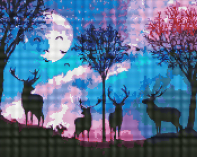 Set mozaiku Ideyka Fairy Forest, diamant 5D, 40x50 cm, shumëngjyrësh