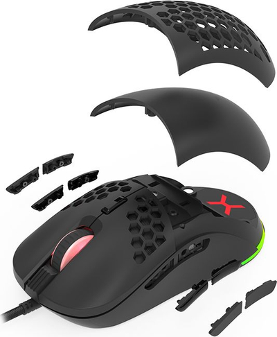 Maus gaming Krux Galacta KRX0084, RGB, me kabllo, i zi