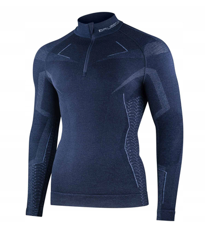Bluzë termike moto Brubeck Merino, madhësia 2XL, e zezë