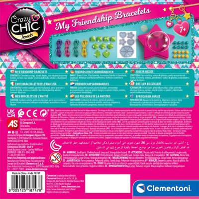 Set byzylykësh miqësie Clementoni Crazy Chic 18769, për fëmijë, shumëngjyrësh