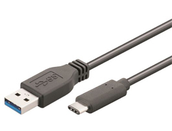 Kabllo USB M-CAB 7001308, USB A me USB C, 1 m, e zezë