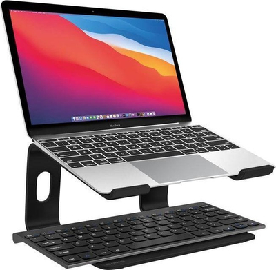 Qëndrim laptopi Crong prej alumini, ergonomik, i zi