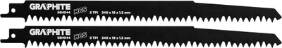 Teh sharre reciproke Graphite, HCS, 240 x 19 x 1.5 mm, 5TPI, 2 copë