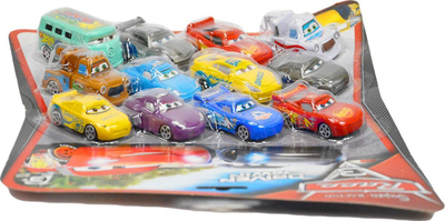 Set lodrash makina Race Cars, 12 copë, 6 cm, shumëngjyrëshe