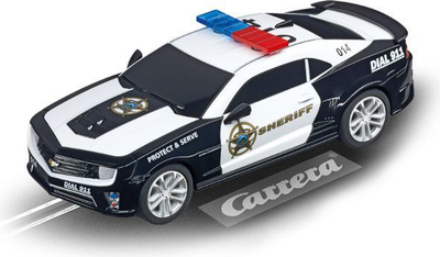 Makinë policie Carrera: Chevrolet Camaro Sheriff, 19 x 17 x 3 cm, e bardhë / zezë
