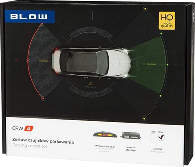 Систем за паркирање BLOW CPW4, 4 ултразвучни сензори, LED екран, црн