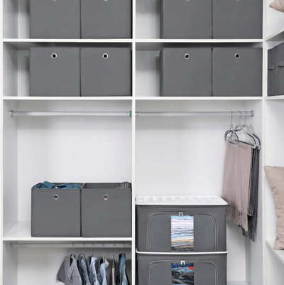 Set organizuesish garderobe OSKAR RFB02G-3, x6, prej cope të paendun, gri